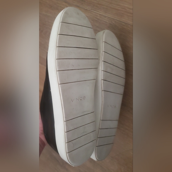 Vince Women's Cantara Black Leather Slip-on Sneaker. - Picture 5 of 14